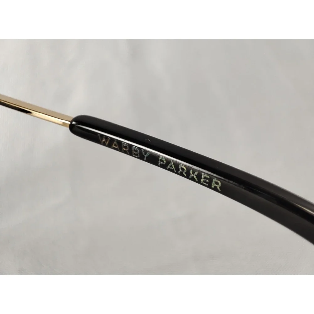 Warby Parker Hadley 3100 Jet Black Gold Italy Eyeglass Frames 47-21-140 - Picture 8 of 12
